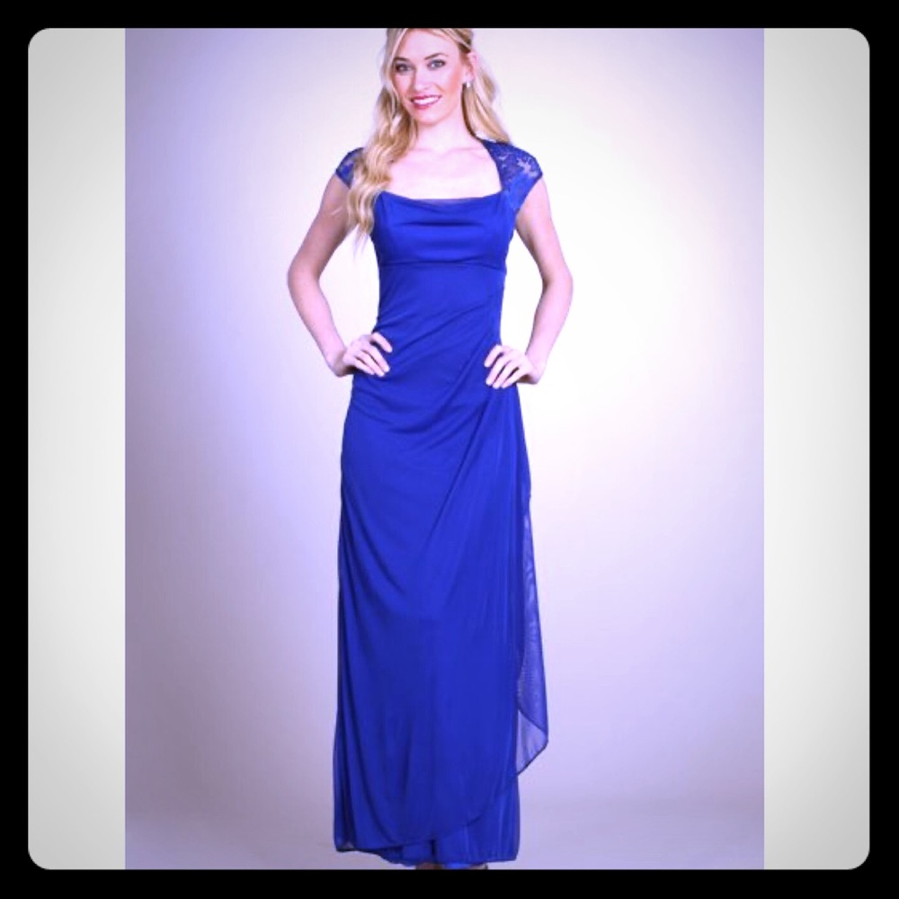 Beautiful royal blue figure flattering gown